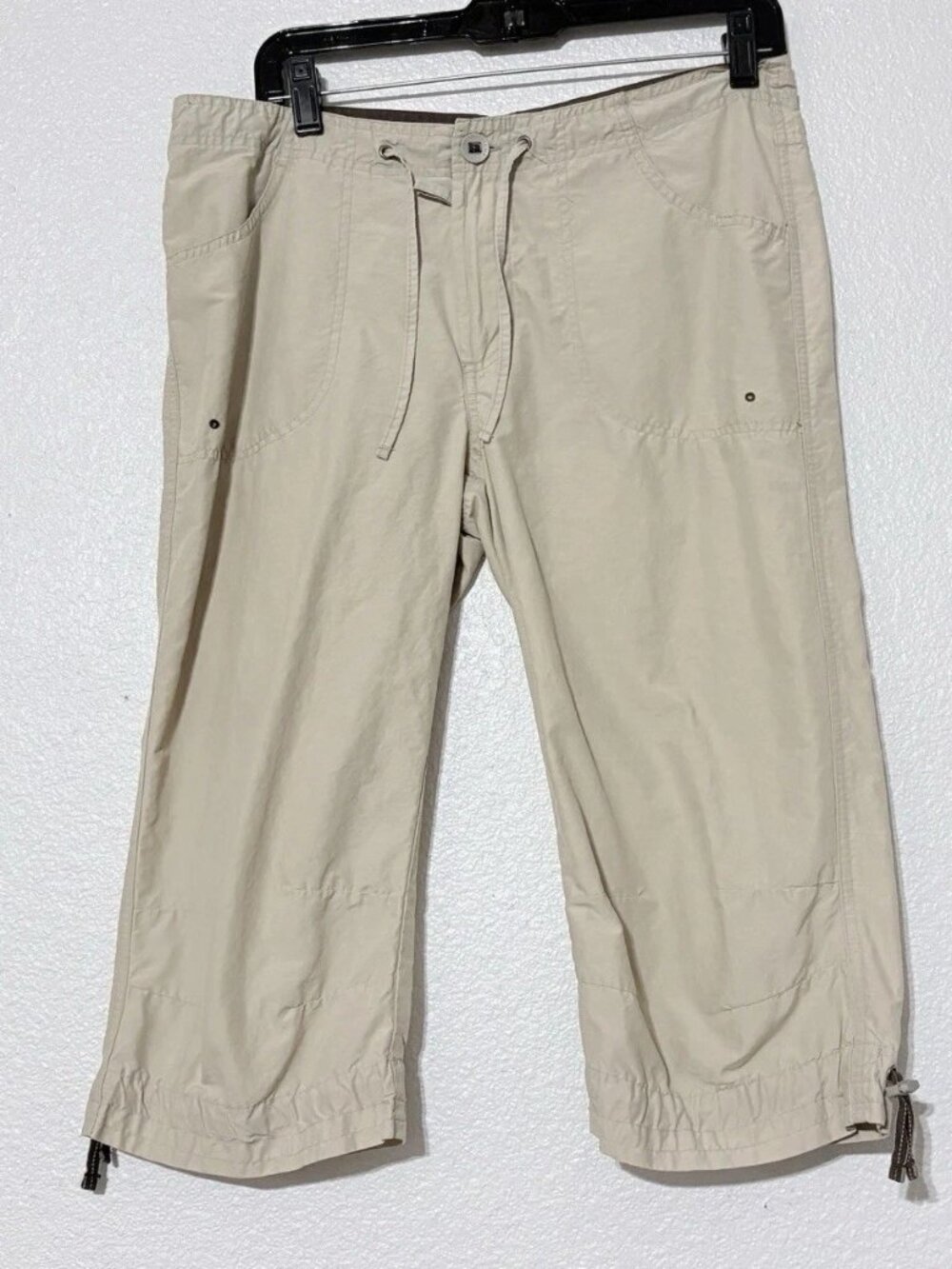 Columbia Womens Size S Khaki Saturday Trail Knee Pant Capri Cropped Wide Leg